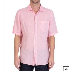 Raffi “The Perry” Pink Linen Shirt Short Sleeve